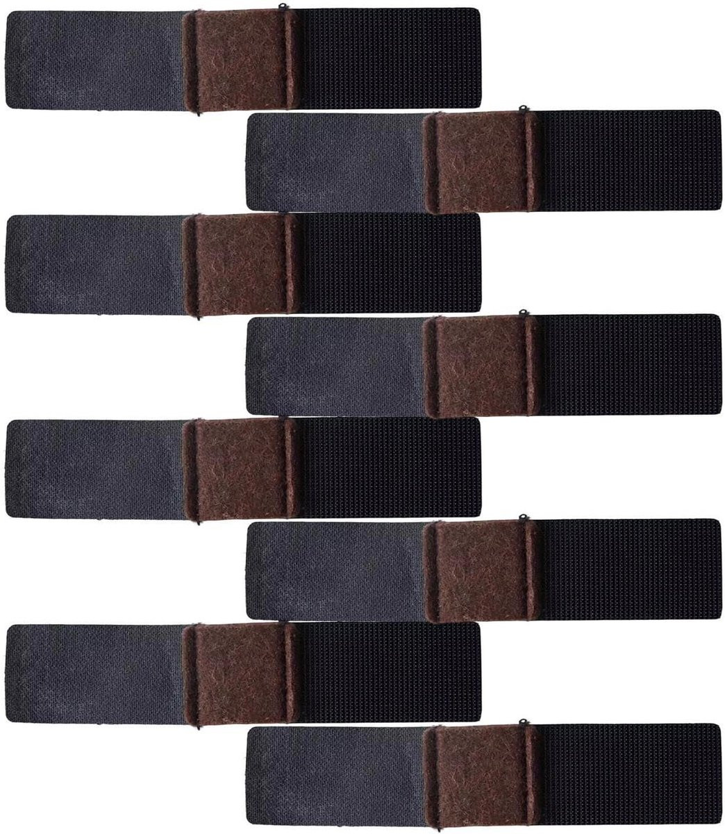 Stoelkussen Vilt Zwart - 8 stuks Meubelpads met Klittenband voor Vloerbescherming