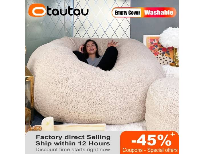 OTAUTAU-Juste de pouf King Size, pas de remplissage, pouf moelleux doux, canapé bouffant de chaise, siège d'angle au sol, futon, DDHouseo