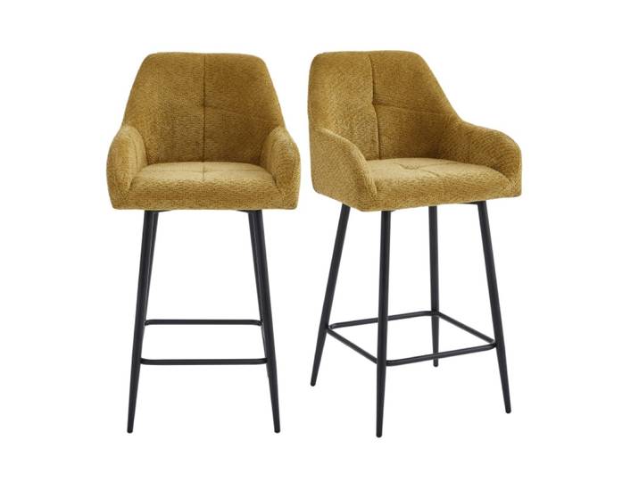 Fauteuil de bar en tissu ikon ocre (x2)