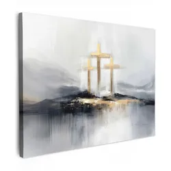 LEINWANDBILD Abstrakt - Malerei - Christentum - Kreuz Wandbilder 80x60 cm