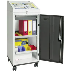 Stumpf, Zubehör Lagereinrichtung, Schrankpult S3000 fahrbar RAL 7035/7035 1 Schreibpult, 1 Schubl 2 Wannenböden