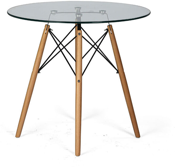 B2B Partner Glas-Kantinentisch, Glas-Konferenztisch VIDRIO, Durchmesser 80 cm