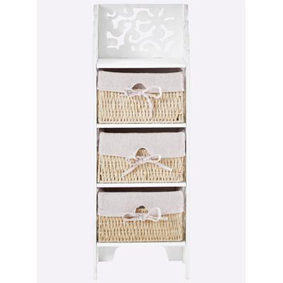 Kommode HEINE HOME, beige (antikweiß), B:29cm H:82,5cm T:22cm, MDF, Papier, Sideboards, Kommode