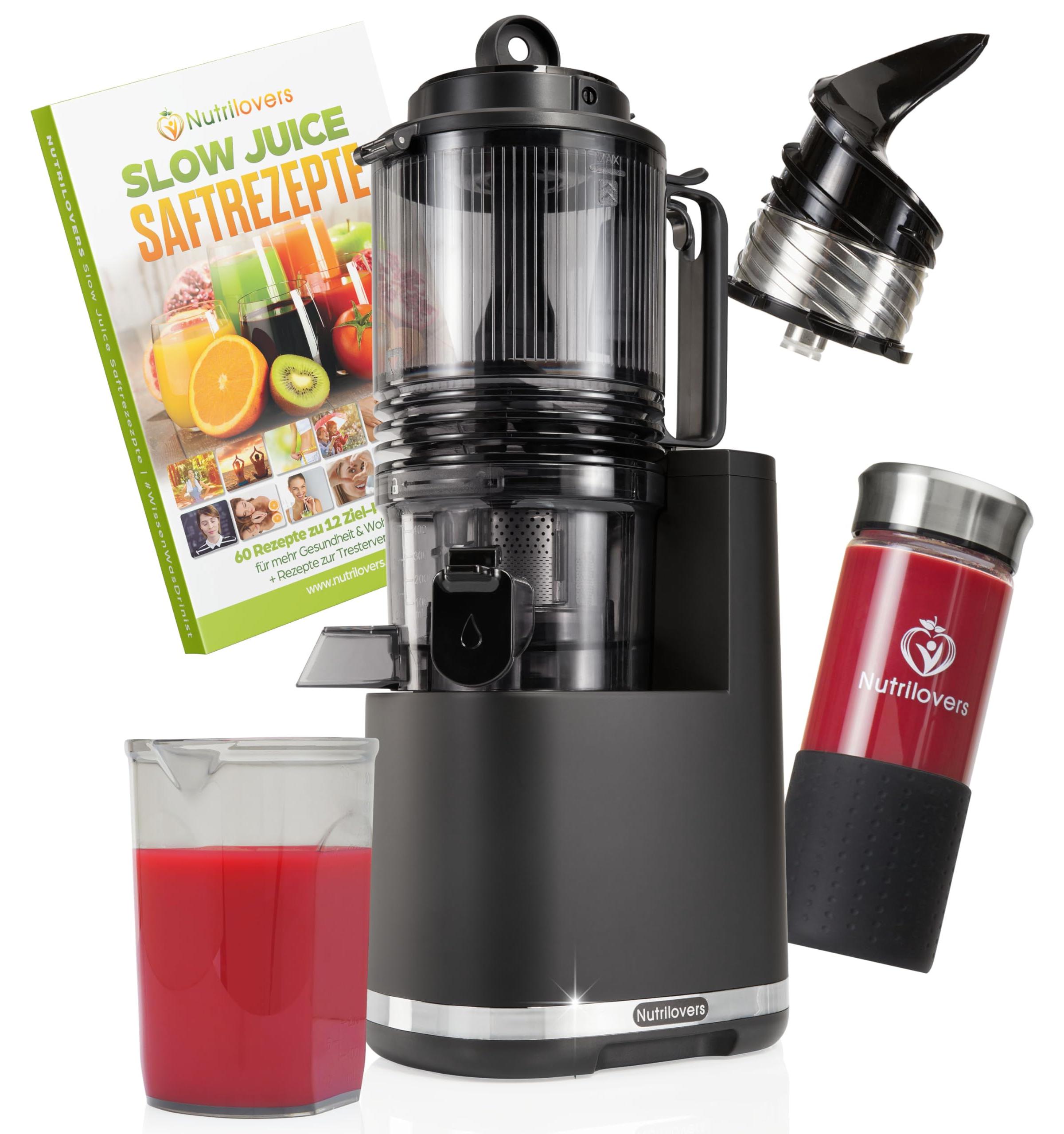Slow Juicer XXL 150 mm, 250 W, 2 Stufen, BPA-frei, Schwarz