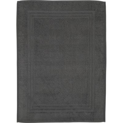 Duschmatte ROSS "Unifond", grau (anthrazit), H:1mm, Baumwolle, Badematten, Uni mit Bordüre, Badezimmerteppich, waschbar