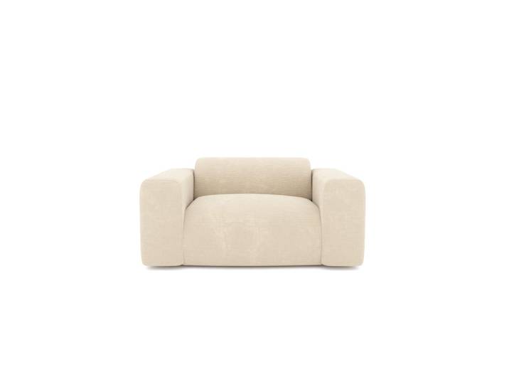 Fauteuil en velours texturé crème