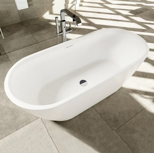 Riho freistehende Badewanne Inspire 180 seidenmatt weiß/schwarz, B085001220 B085001220