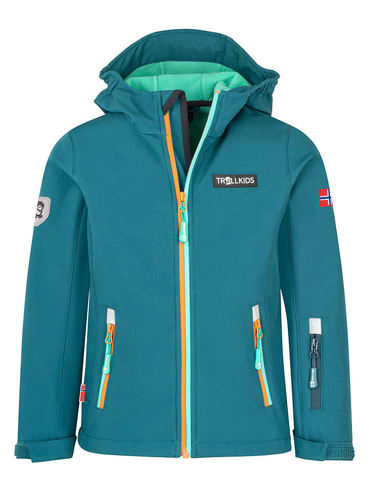 Trollkids Softshelljacke "Oslofjord" in Türkis - 128