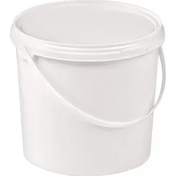 Eimer 5l PP weiß Bügelgr.u.Stülpdeckel D.225mm H.188mm