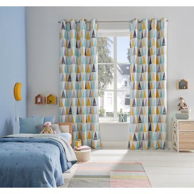 Verdunkelungsvorhang OTTO HOME "Dreieck" Gr. 1, bunt, B:135cm H:145cm, Polyester, Gardinen, einseitig mit Dreiecken bedruckte Kindergardine, blickdicht
