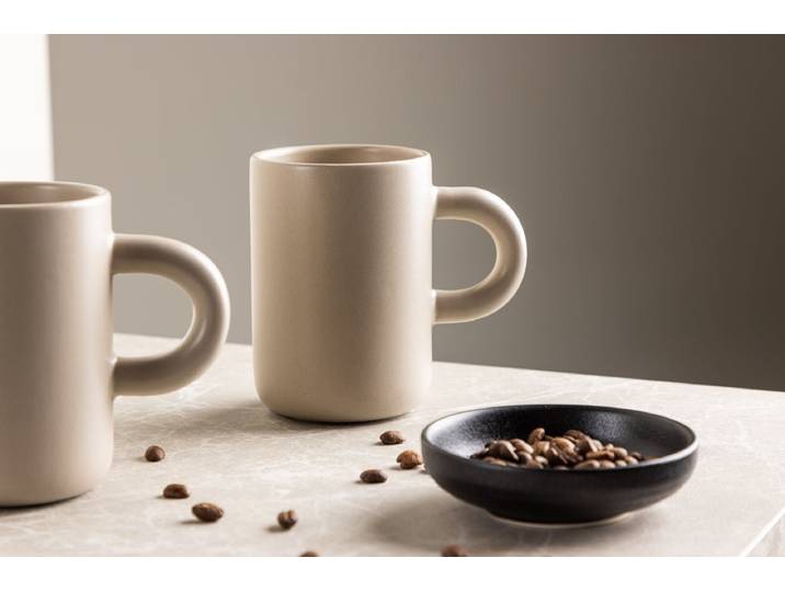 Tasse Maro – stilvolles 2er-Set in Dunkelbraun & Beige - Beige - Luxusbetten24