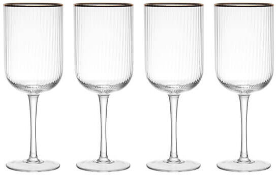 Mikasa Sorrento Ridged Crystal Set of 4 400ml White Wine Glasses