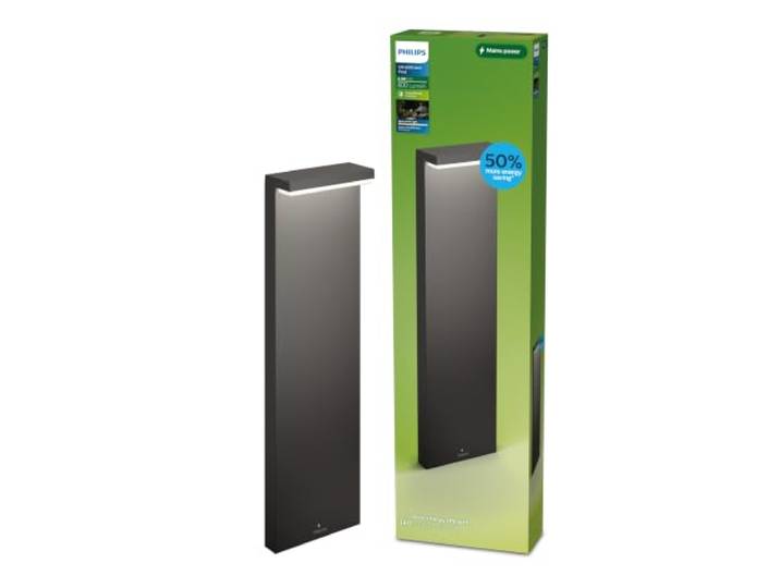 Philips Outdoor Ultra-Efficient Bustan Wegeleuchte 3,8W, 2700K warmweißes Licht, IP44 wetterfest, anthrazit