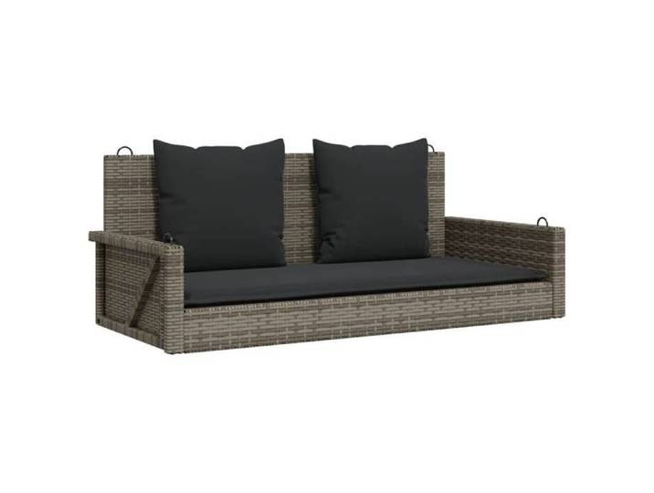 Bonne qualité - Meuble d'extérieur/Chaise de jardin - BONNIE - Balancelle avec coussins - gris 119x56x48cm - résine tressée DECO