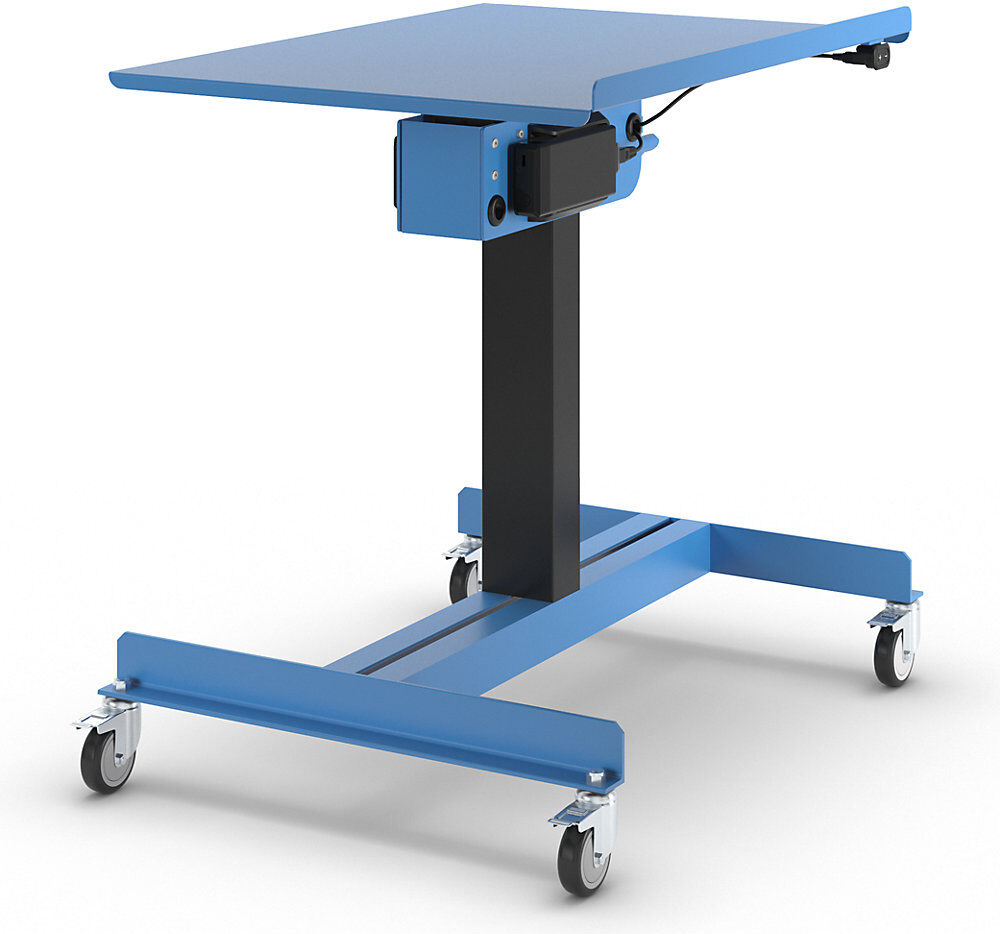 E-Materialständer, Höhe 770 - 1270 mm, Plattform-LxB 800 x 600 mm, mit Ladefläche eurokraft pro