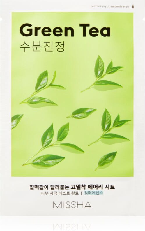 Missha Airy Fit Green Tea Beroligende ansigts sheetmaske med grøn te 19 g