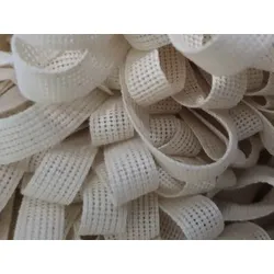 Baumwollband | Bindeband | 16 mm | 25 Meter | Naturweiß - Beige | Zum Verpacken und Dekorieren