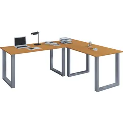 VCM VCM Holz Schreibtisch   Eckschreibtisch schlicht   130x130   L Form links oder rechts   Arbeitstisch Platte 50 cm tief   Computertisch Büromöbel - Lona U