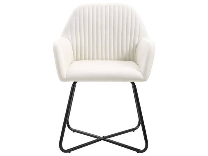 HSF® Chaises à manger - SIEGE CUISINE/SALON design contemporain 61x61x84cm (2 pcs） crème tissu TOP26_179