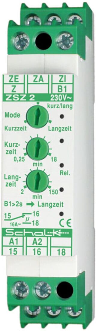 Wöhner Lichtzeit-Impulsschalter ZSZ 2 16A 1S m. 3 Modi ; schalk (ZSZ209)