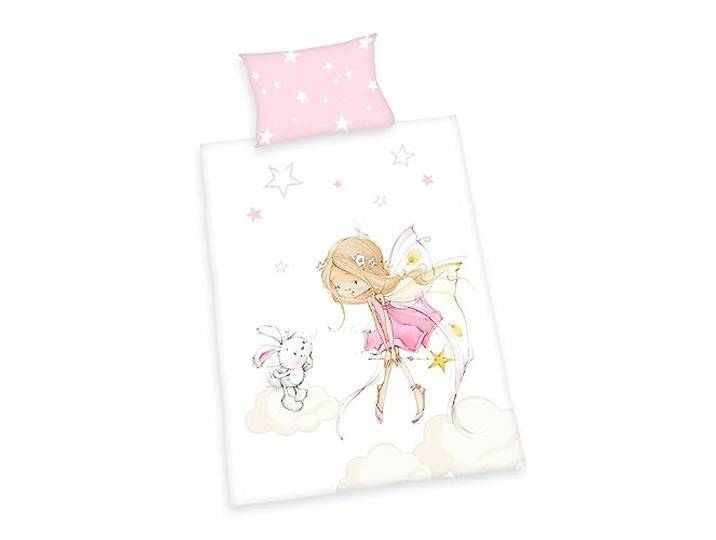Herding Baby Best Parure de Lit en Flanelle Petite Fée\, MADE IN GREEN by OEKO TEX\, Taie d'Oreiller 40 x 60 cm avec Rabat\, Housse de couette 100 x 135 cm avec fermeture à boutons\, Coton\, Flanelle