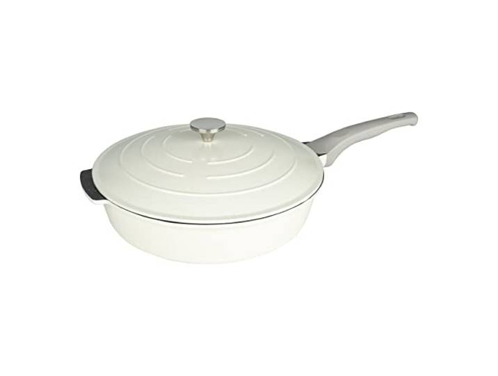 Commichef Alles in Einer Pfanne, Alles Aus Einer, Cremefarben, Aluminiumguss, Mit Deckel, Antihaft, Geeignet Für Alle Herdarten, 32cm, XP-ALL32CR