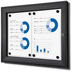 SHOWDOWN Displays Showdown Schaukasten für Innen und Außen SCS - 2x DIN A4 - Aluminium - Schwarz