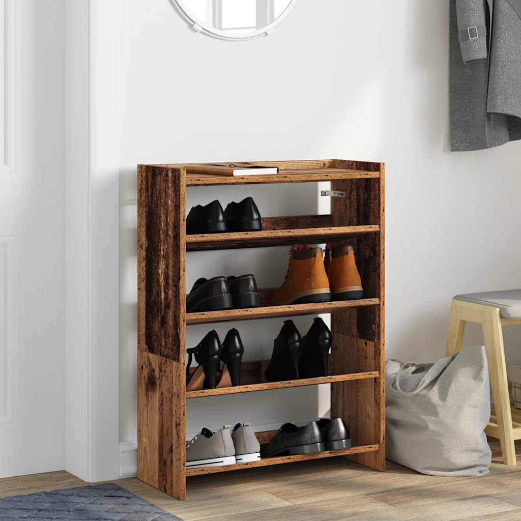 17 Stories Shoe Rack Old Wood 10