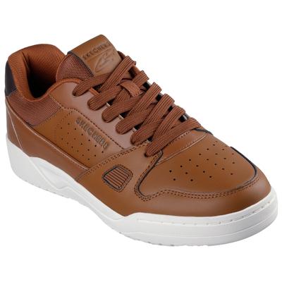 Sneaker SKECHERS "Harry Kane - Off Pitch Collection: Koopa - Harry Kane Court", Herren, Gr. 43, braun, Leder, Schuhe Sneaker, Retro Sneaker signiert vom weltbekannten Fußballstar Harry Kane