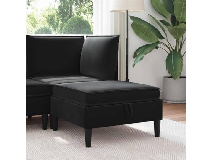 pokgdf Sofa-Hocker Mit Stauraum Schwarz Samt Stabiler Sperrholzrahmen, Schaumstoffkissen, Abnehmbarer Bezug, Modernes Design