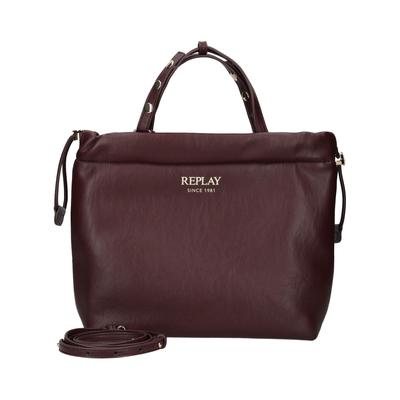 Henkeltasche REPLAY "Replay Taschen Lederimitat", Damen, Gr. onesize, braun (burgunder), Lederimitat, Taschen
