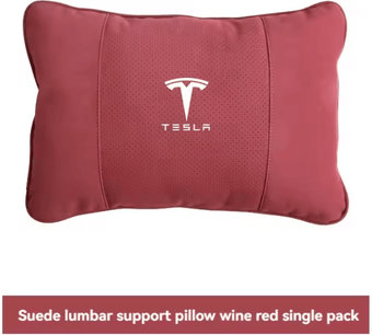 Uplift Curations TeslaDrive Plush Car Neck Pillow Universal Headrest Support Cushion For Model 3 Y S X Interior Accessories red waist