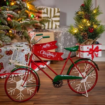 Gerson International 22 in. Illuminated Metal Holiday Bicycle