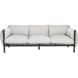 GARTENSOFA 3-Sitzer Aluminium hellgrau/schwarz Esperia