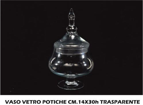 Mercury Mer48174 Outlet - Vaso Vetro Potiche Cm 14x30h Trasparente - Mer48174