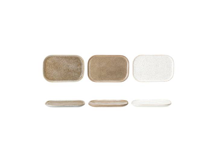 Lot de 3 assiettes en grès gris Addison