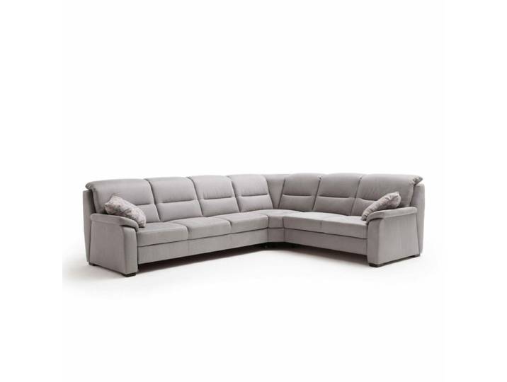 Couchliebe Porto Ecksofa mit strukturiertem Microfaserbezug - rechts - Basis Modell manuelle Rückenteilverstellung, Schlaffunktion