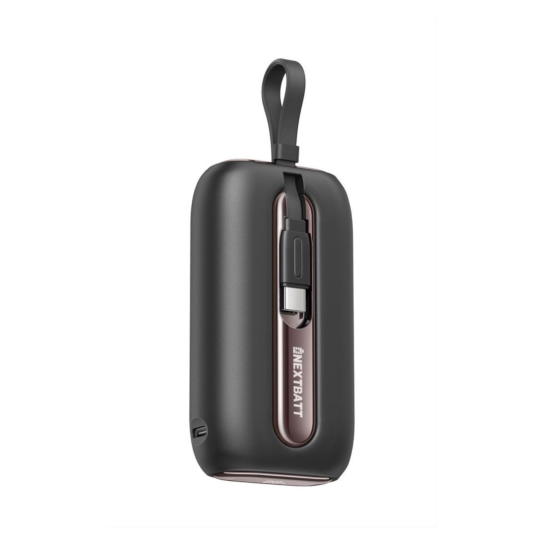 Nextbatt Mini Powerbank with Quick Charge 10000mAh 22.5W with Dual Cables - Black (10000 mAh, 22.50 W) (NB-L012)