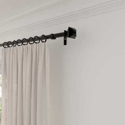 Acroma Streamlined Adjustable Curtain Rod Black