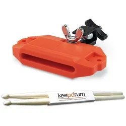 Latin Percussion LP LP1204 Jam Block mit Schlagzeugstöcken, Perkussion, Orange