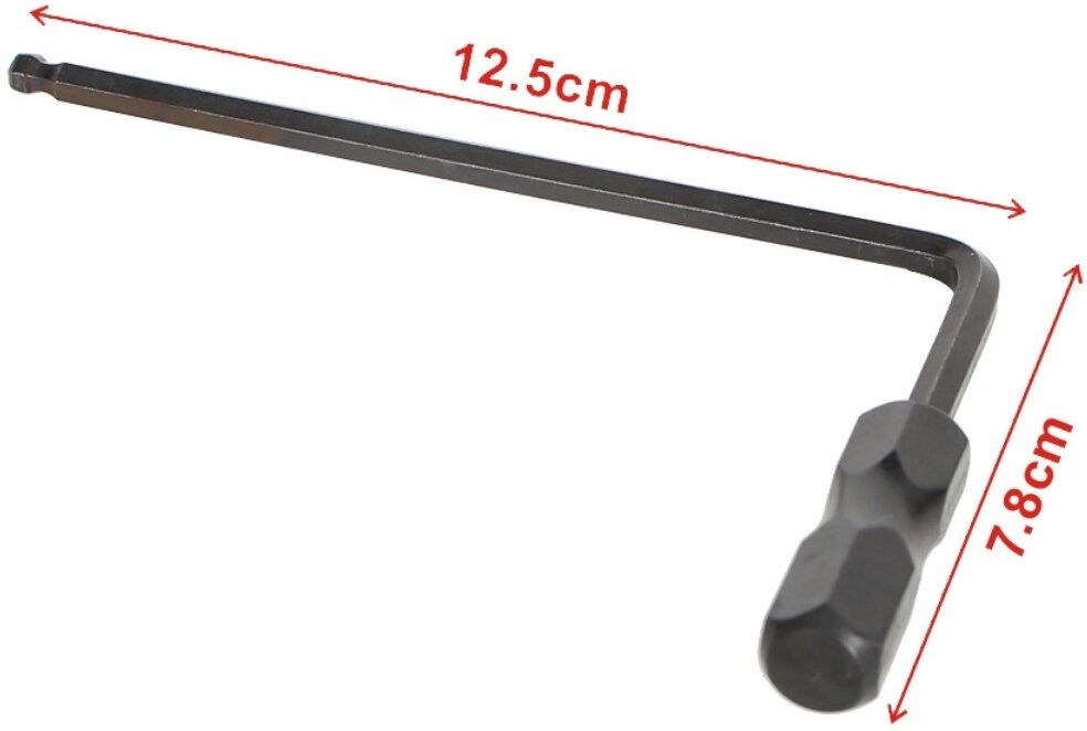 INF Clé hexagonale pour truss rod compatible avec Martin, outil en acier en L à tête sphérique, tailles 4 mm et 5 mm 5 mm