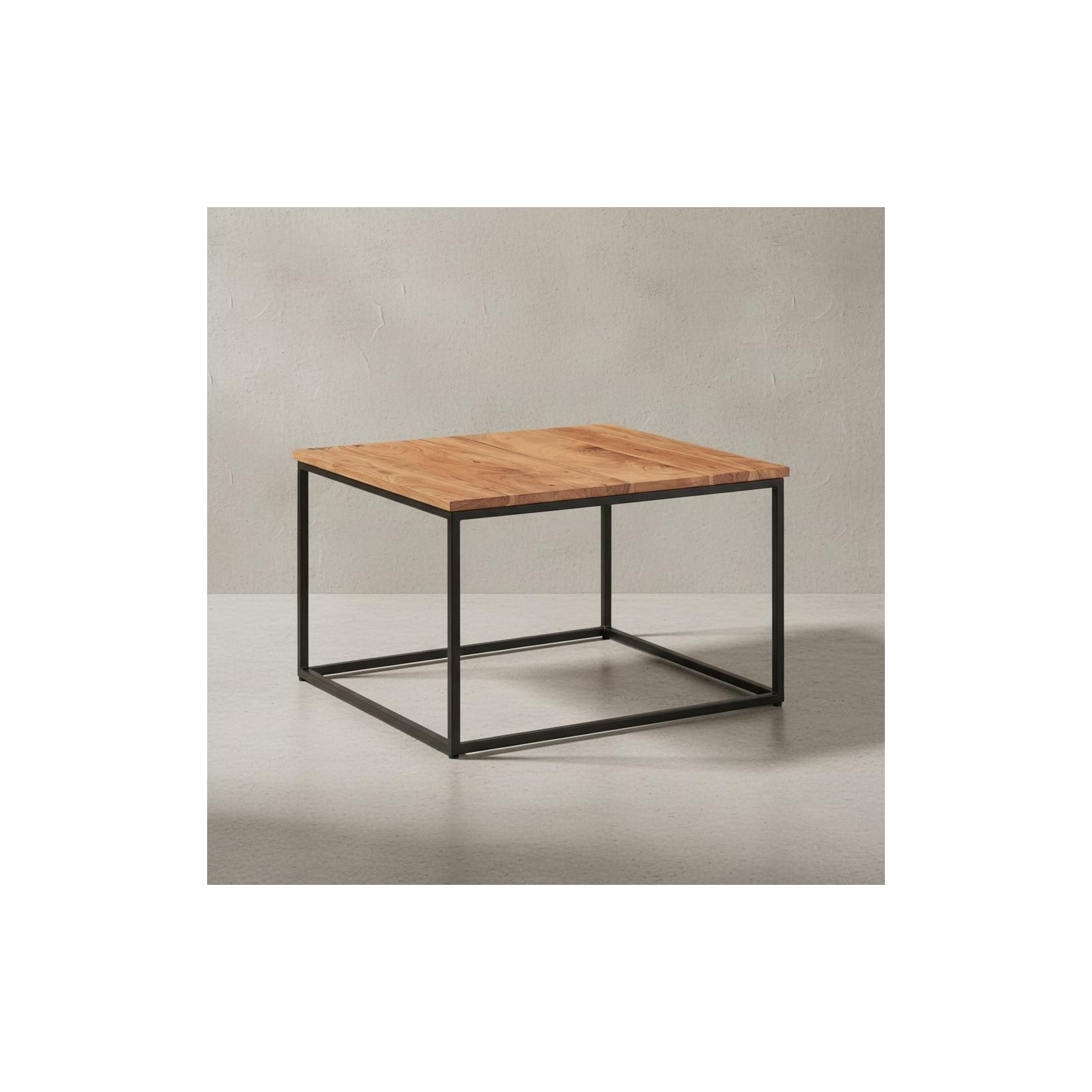 KADIMA DESIGN Couchtisch Industrial, Akazienholz & Eisengestell, Handgefertigt