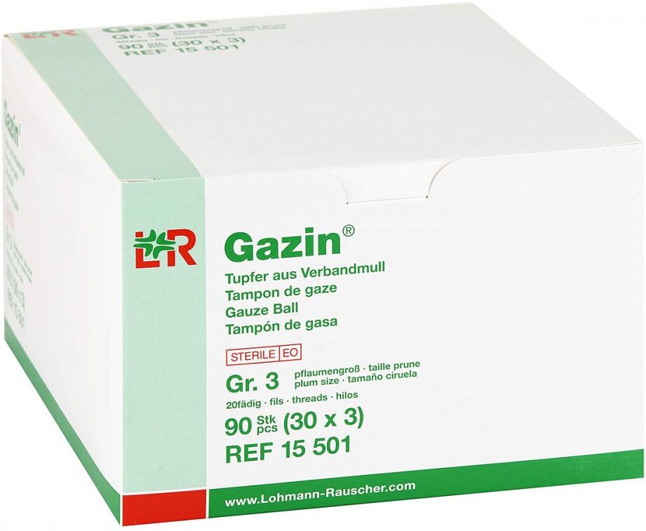Gazin Tupfer pflaumengross steril Größe 3 20fädig