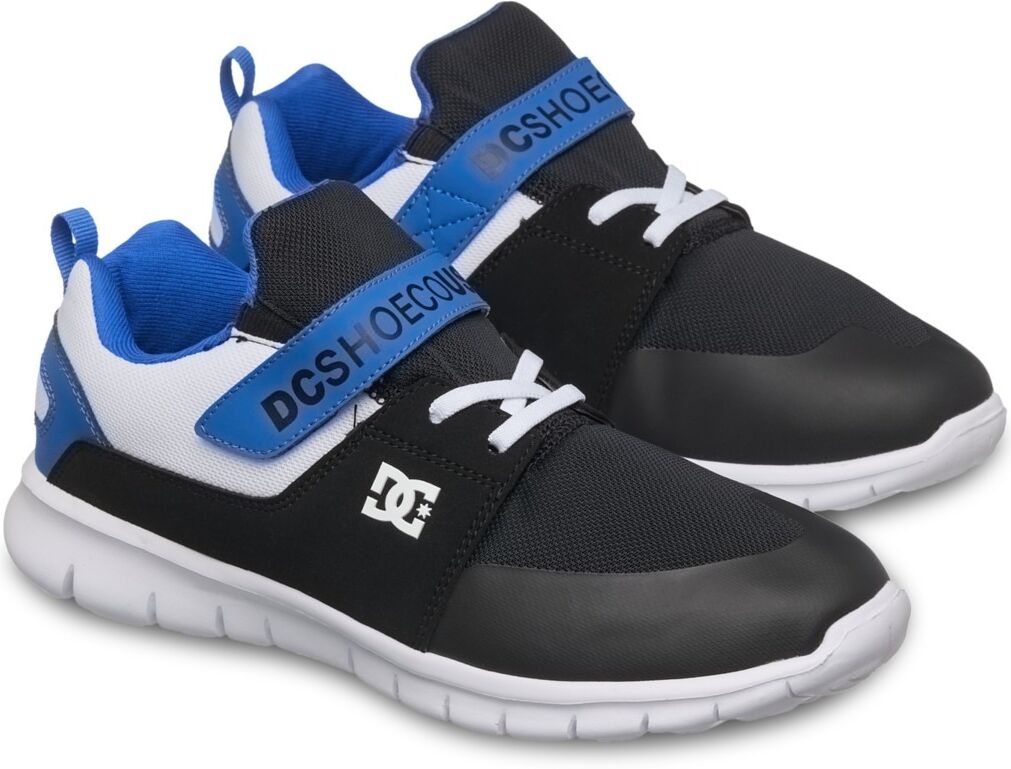 Sneaker DC SHOES "Heathrow Prestige Ev", Jungen, Gr. 12,5(30), schwarz-weiß (schwarz, weiß, blau), Obermaterial: Textil (Mmf), Futter: Textil, Laufsohle: EVA., Schuhe Sneaker