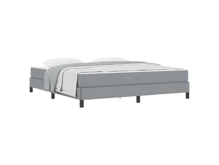 PUGYNBK Boxspringbett, hellgrau, 180 x 200 cm, Stoff Lattenrost mit Taschenfedern, Holzrahmen und Metall, atmungsaktive Polsterung, moderner Stil