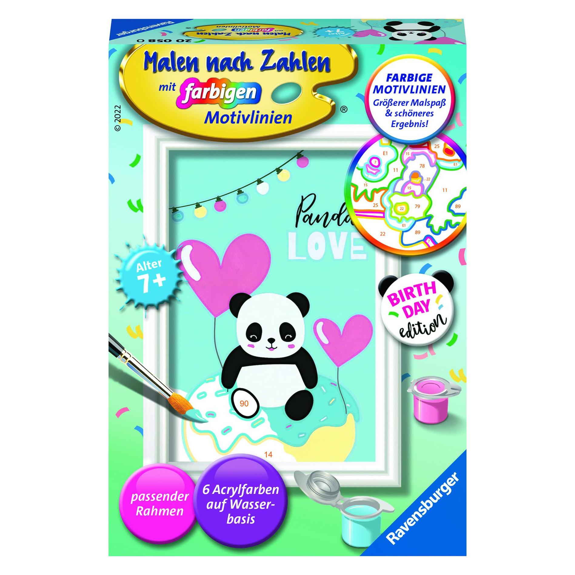 Ravensburger Malen nach Zahlen 20058 - Panda Love - Kinder ab 7 Jahren (20058)