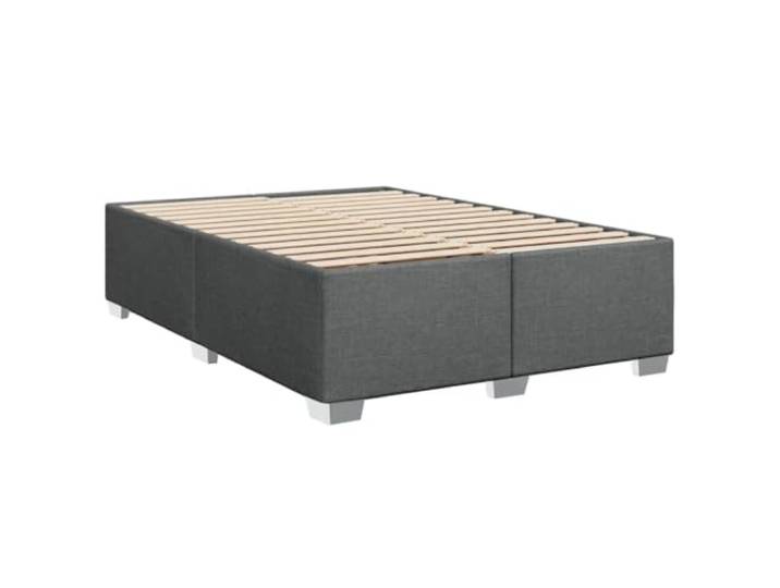 KTHLBRH Bettgestell dunkelgrau 160 x 200 cm Stoff Gepolstertes Bettgestell, Lattenrost, stabile Füße, Matratze nicht im Lieferumfang enthalten