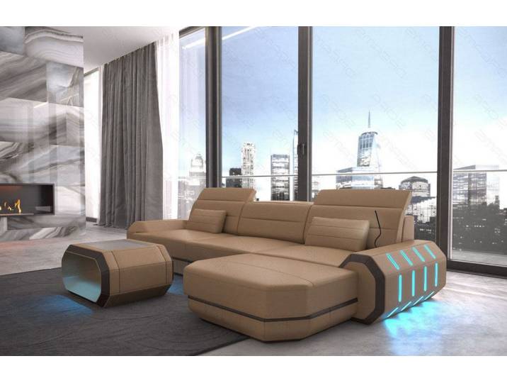 Ecksofa Roma L-Form aus Leder