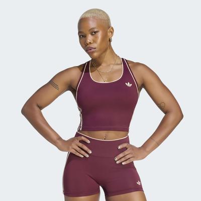 Tanktop ADIDAS PERFORMANCE "ADIDAS ORIGINALS SPORT", Damen, Gr. L, maroon, Obermaterial: 79% Polyester, 21% Elasthan, eckiger Ausschnitt, Tops Tanktop, Eng anliegend geschnittenes Sport Tanktop, CLIMACOOL