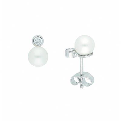 Paar Ohrstecker ADELIA´S, silber, Ohrringe, Damen, Damen, 0,1 VVS = sehr sehr kleine Einschlüsse, Gold